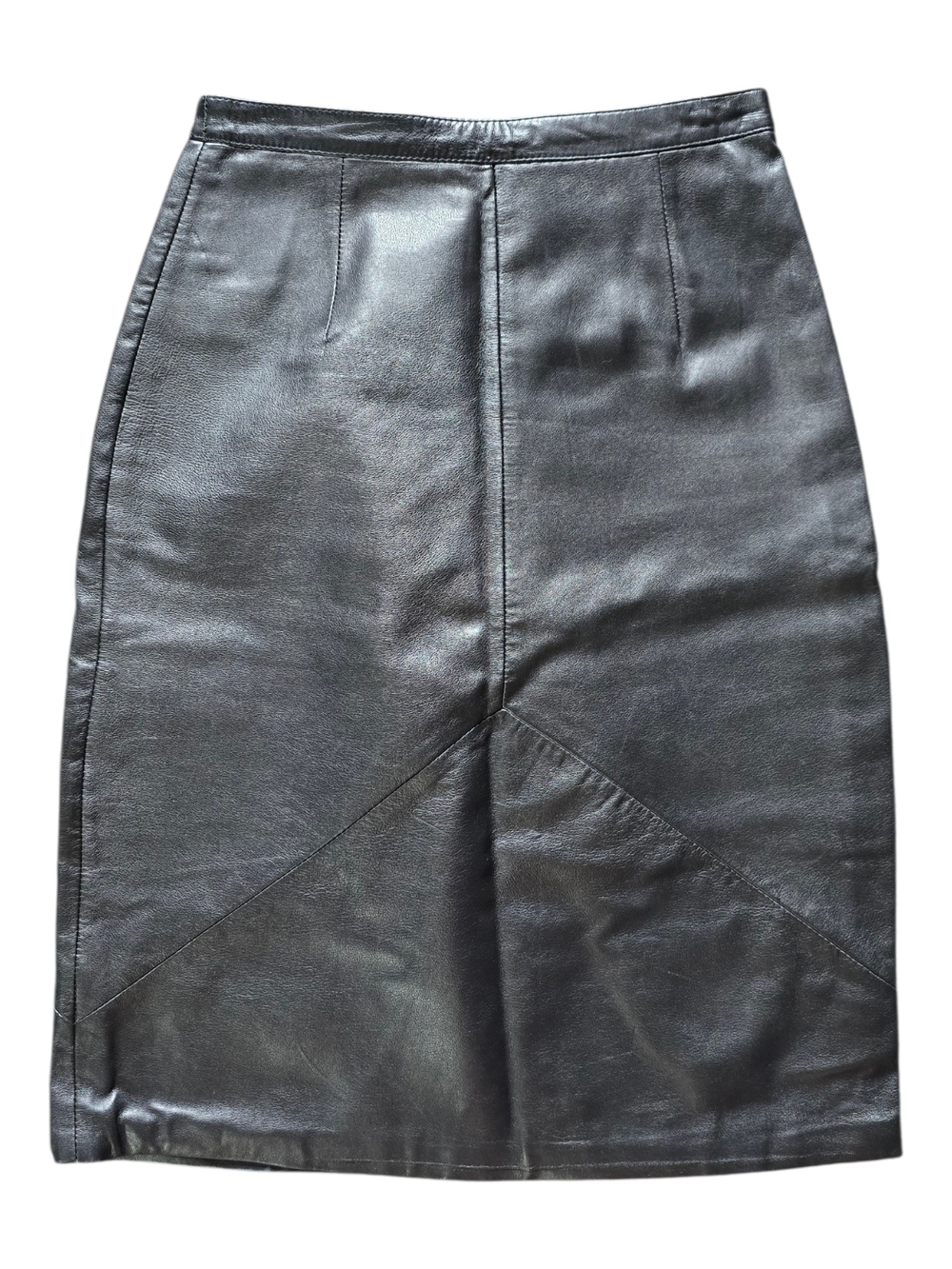 Harold's Vintage Black Leather Pencil Skirt